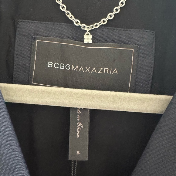 NWT BCBGMAXAZRIA Dominique Utility Moto Trendy Cape Poncho Jacket Dark Navy Sm - Picture 8 of 8